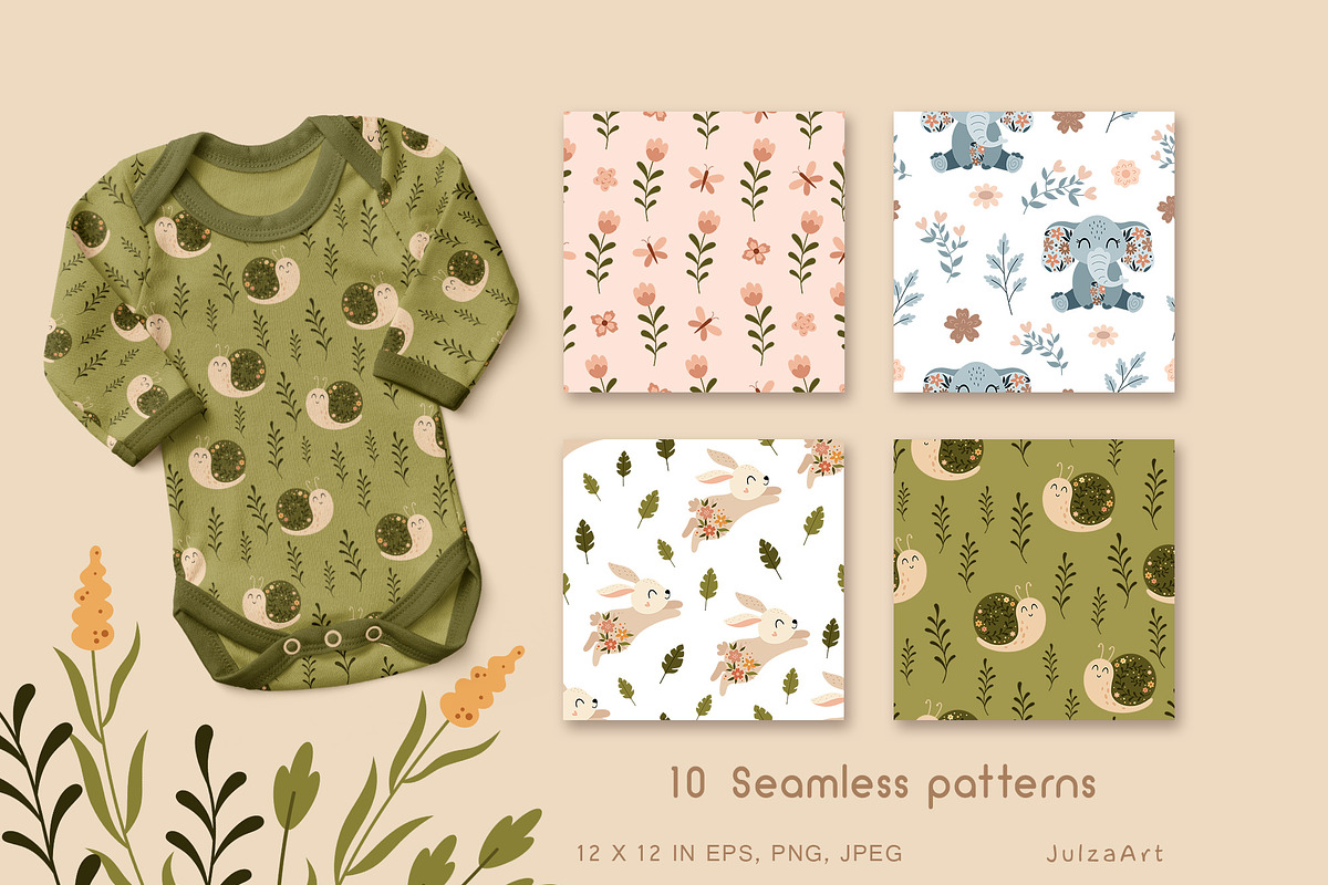 Floral animals collection, an Animal Illustration by JulzaArt (Photo 5 of 9)