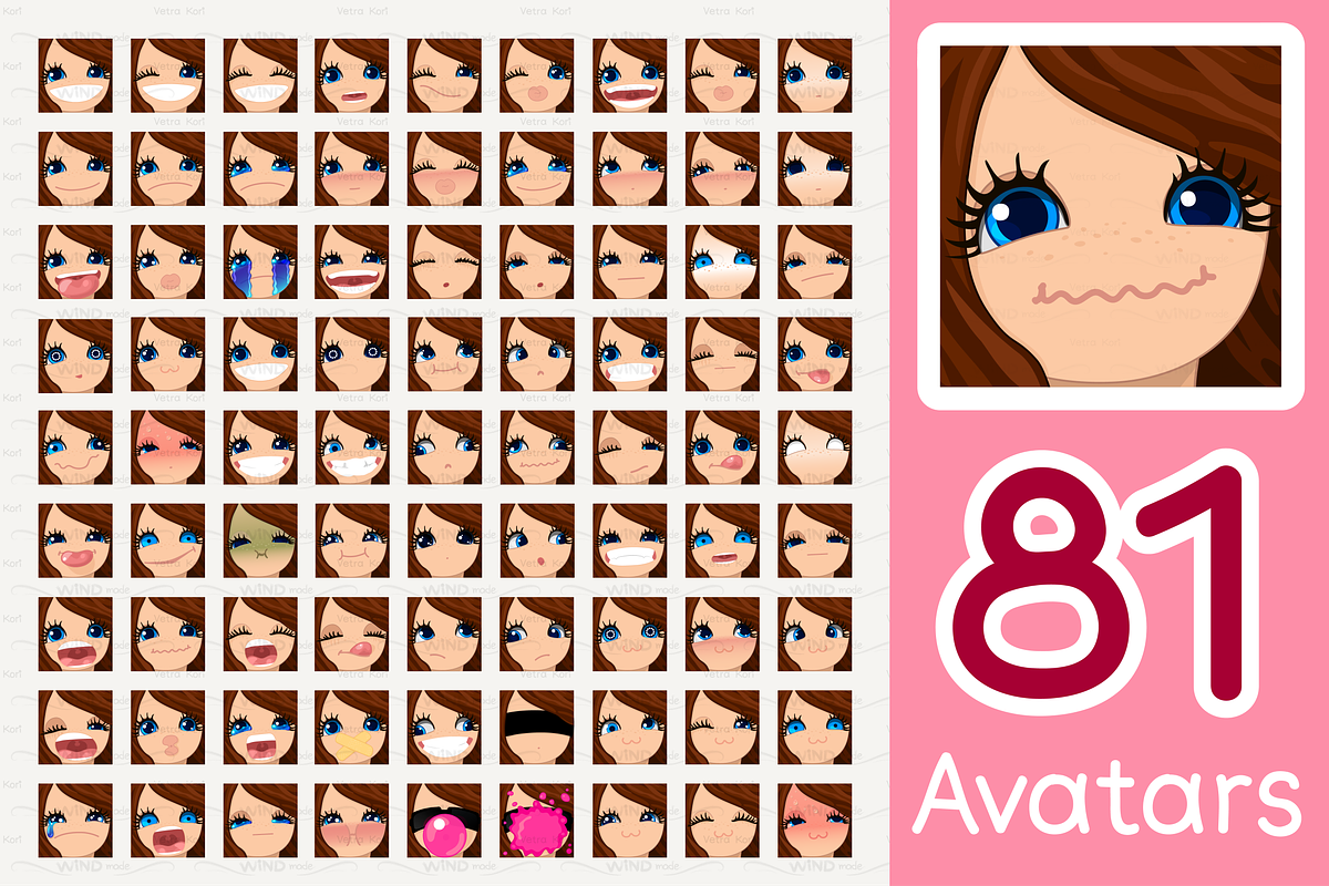 vector BIG avatars SET, a Templates & Theme by WINDmade (Photo 6 of 40)