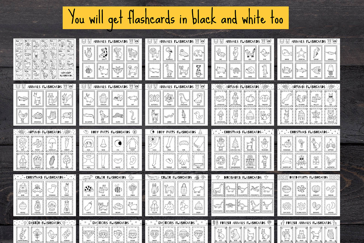 Flashcards for Kids Bundle: 570 in 1, an Education Illustration by Gulnara Sabirova (Photo 47 of 48)