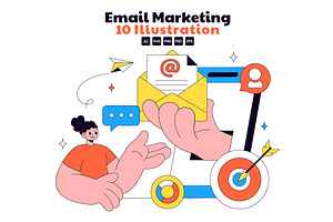 10 Email Marketing Illustration, a Person Illustration by denayunebgt