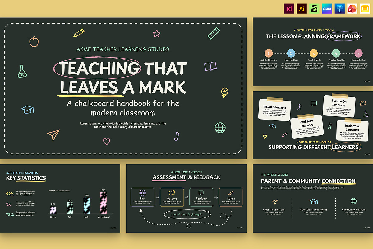 Chalkboard School Education Presenta, a Presentation Template by BrandPacks (Photo 1 of 7)
