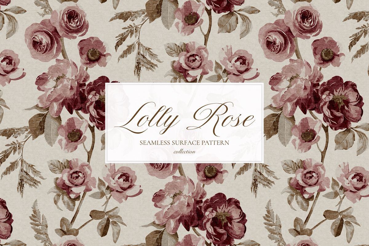 Vintage Peony Rose Pattern Bundle, a Pattern Graphic by Eclectic Anthology (Photo 2 of 13)