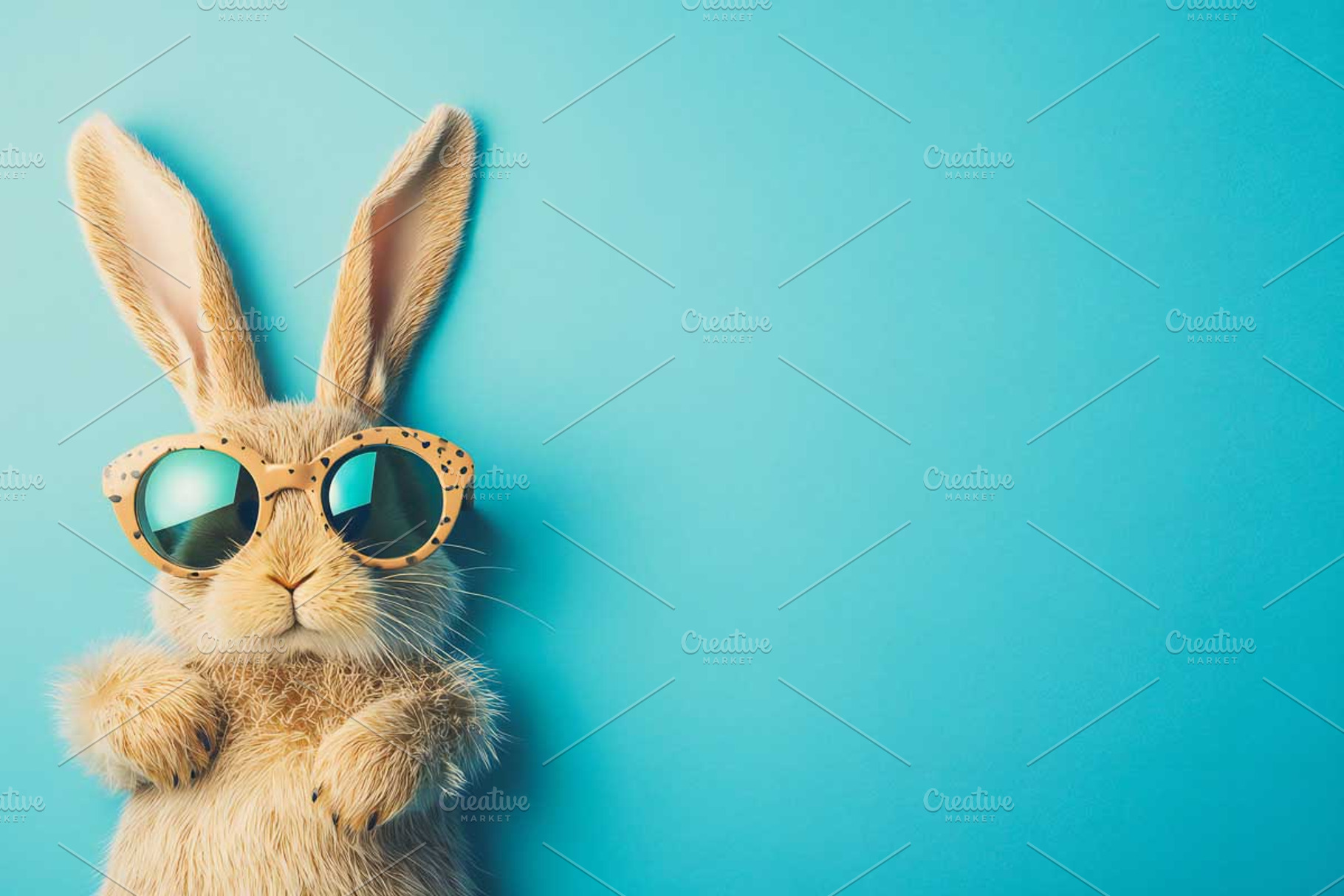Cool bunny with glasses, an Animal Photo by VetalStock