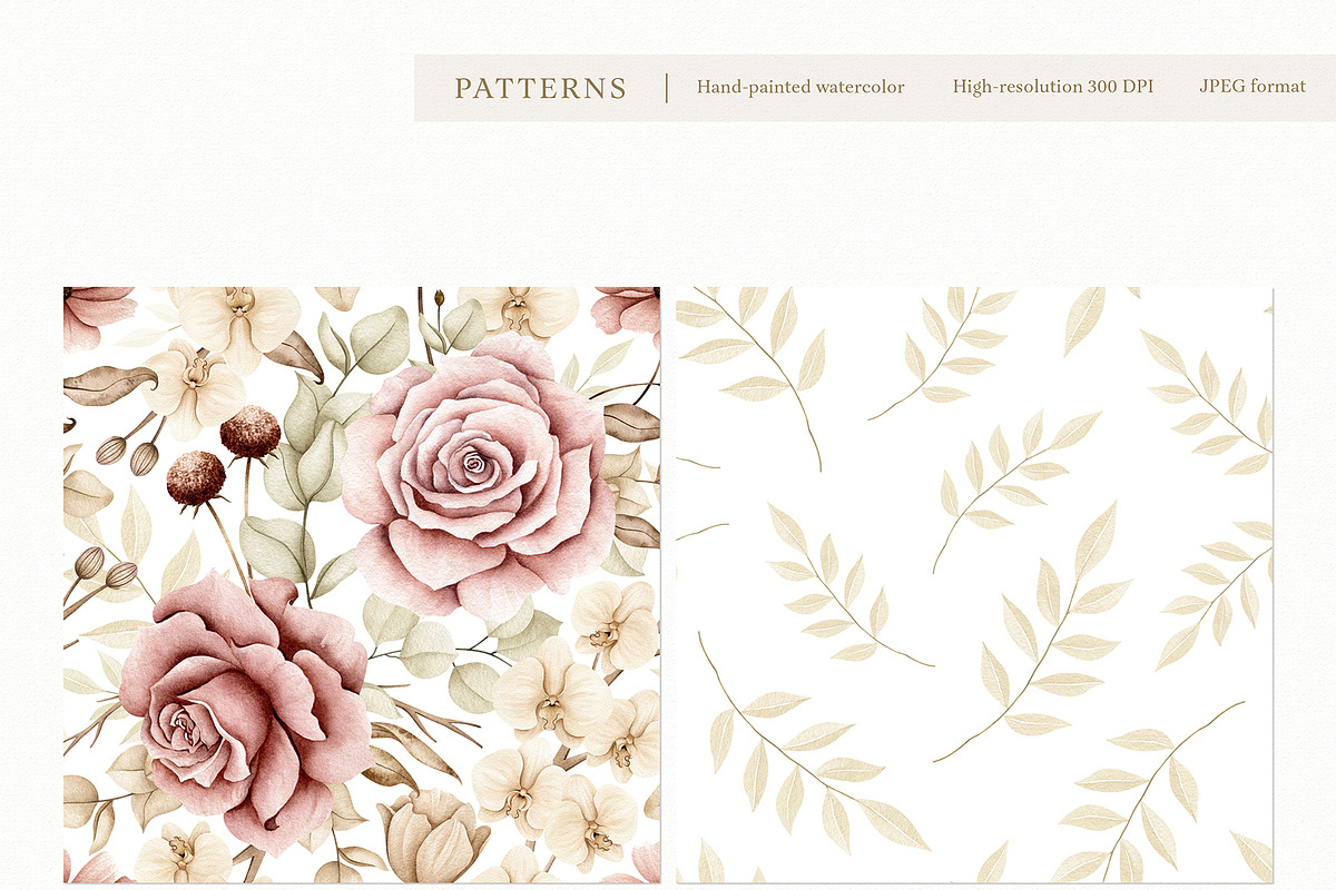 Watercolor Boho Fall Dusty Rose Set, a Decorative Illustration by Carol Lozove (Photo 51 of 74)