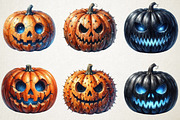 Quirky Pumpkins PNG Clipart, a Seasonal Illustration by RobertsArt (Thumbnail 2 of 7)