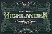 Highlander, a Font by Drizy (Thumbnail 1 of 12)