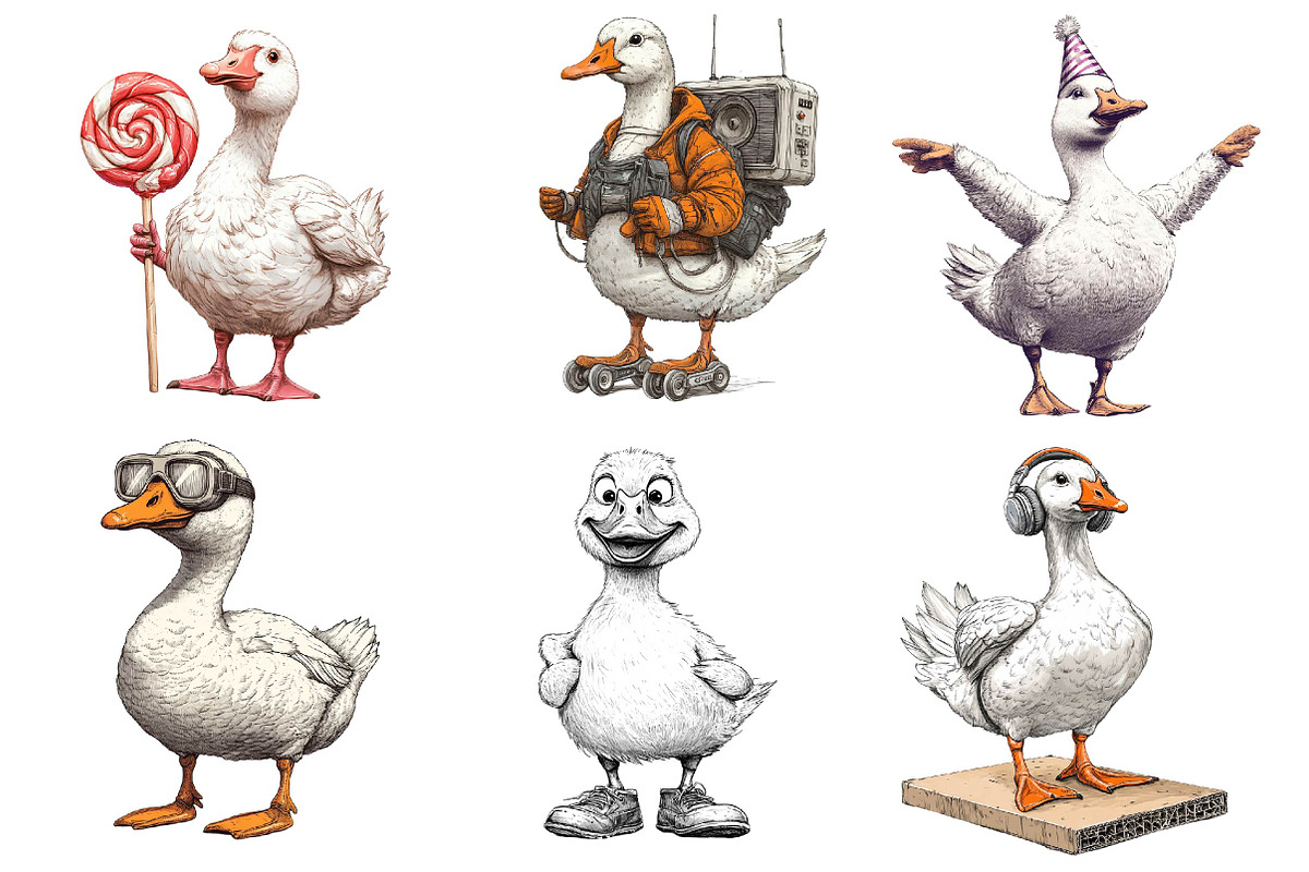 Silly Goose Sublimation Clipart, an Illustration by Dream Creation (Photo 4 of 6)
