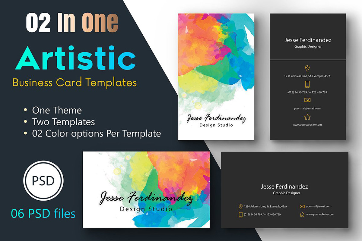 Artistic Business Card Template, a Business Card Template by M6 Gallery (Photo 1 of 5)