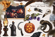 Blessed Samhain Watercolor Set, an Animal Illustration by Fluffy Unicorn (Thumbnail 4 of 14)