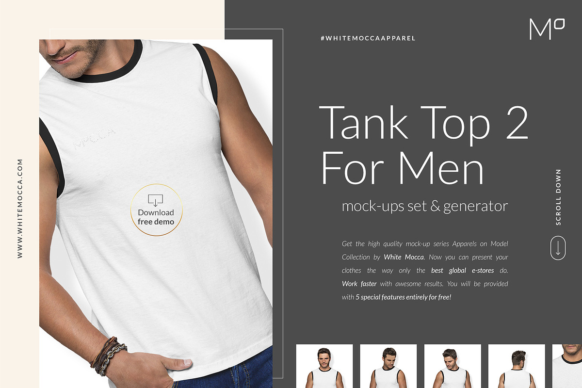 Men Tank Top Mock-ups Set FREE DEMO, a Books & Magazine Mockup by Apparel_Mockups (Photo 1 of 25)
