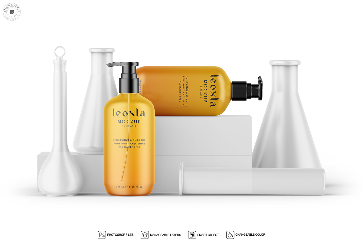 Pump Bottle Mockups, a Packaging Mockup by SmokyPixels (Photo 5 of 5)
