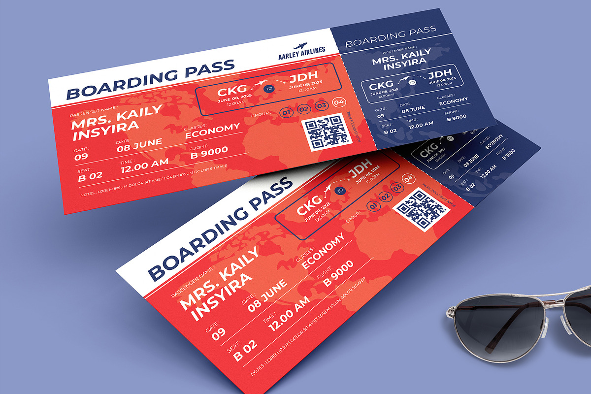 Boarding Pass, a Card Template by Aarley Kaiven (Photo 1 of 3)