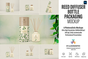 Reed Diffuser Bottle Package Mockup