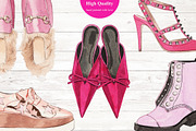 24 WATERCOLOR PAINTED PINK SHOES, an Illustration by Sweet Oh Sour (Thumbnail 2 of 5)