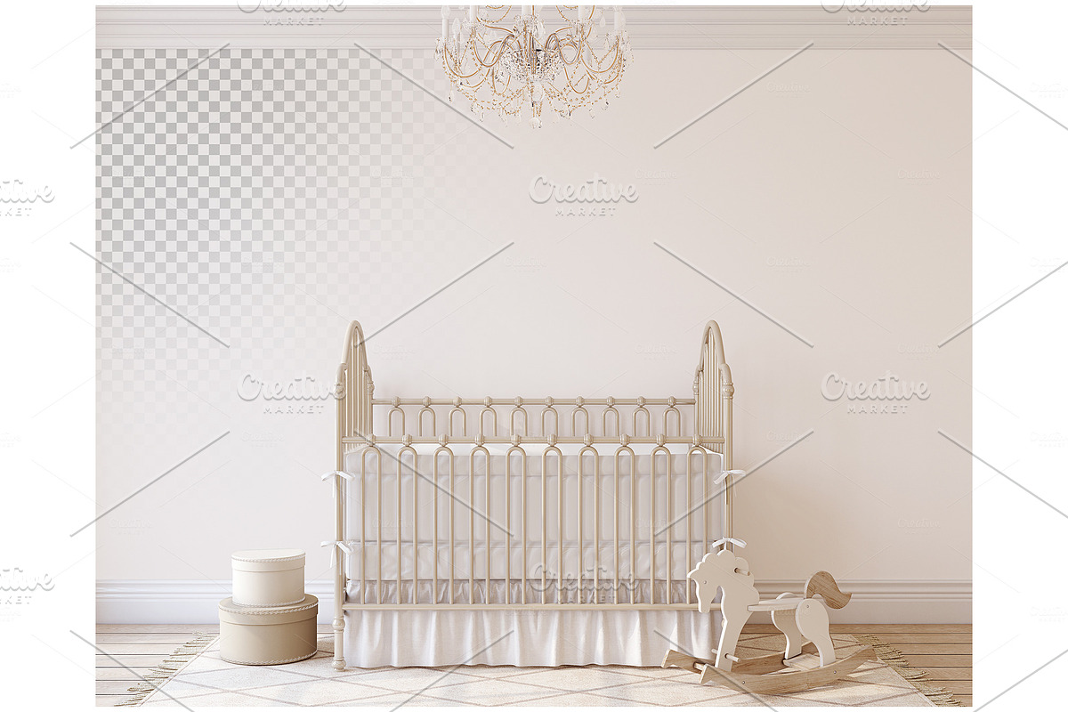 ROMANTIC NURSERY Wall&Frame Mockups, a Poster Template by MyHomeMockups (Photo 2 of 10)