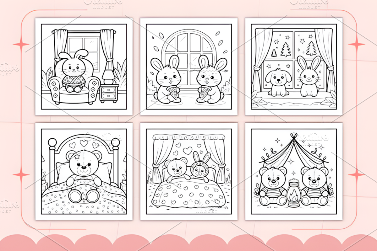 Cozy Friends Coloring Pages, an Animal Illustration by Coco Bloom (Photo 3 of 5)