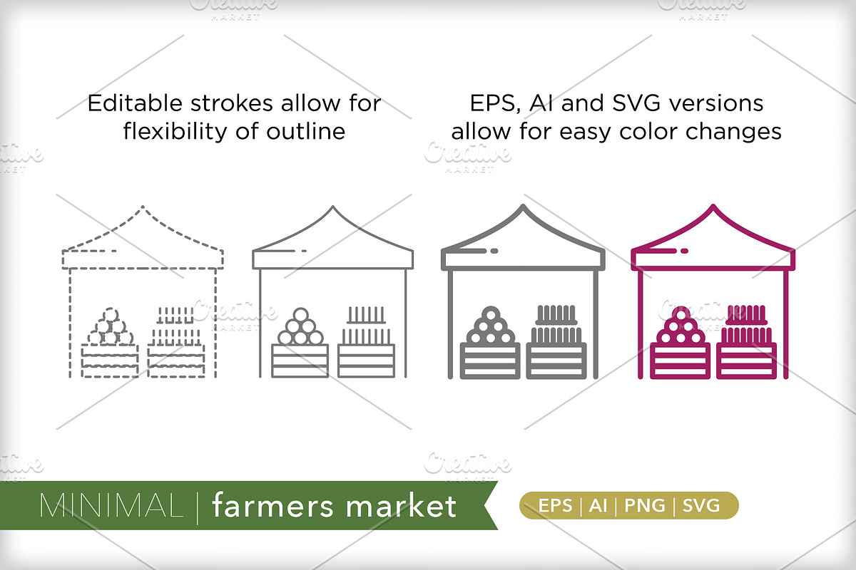 Minimal farmers market icons, an Outline Icon by Picture Window (Photo 5 of 5)