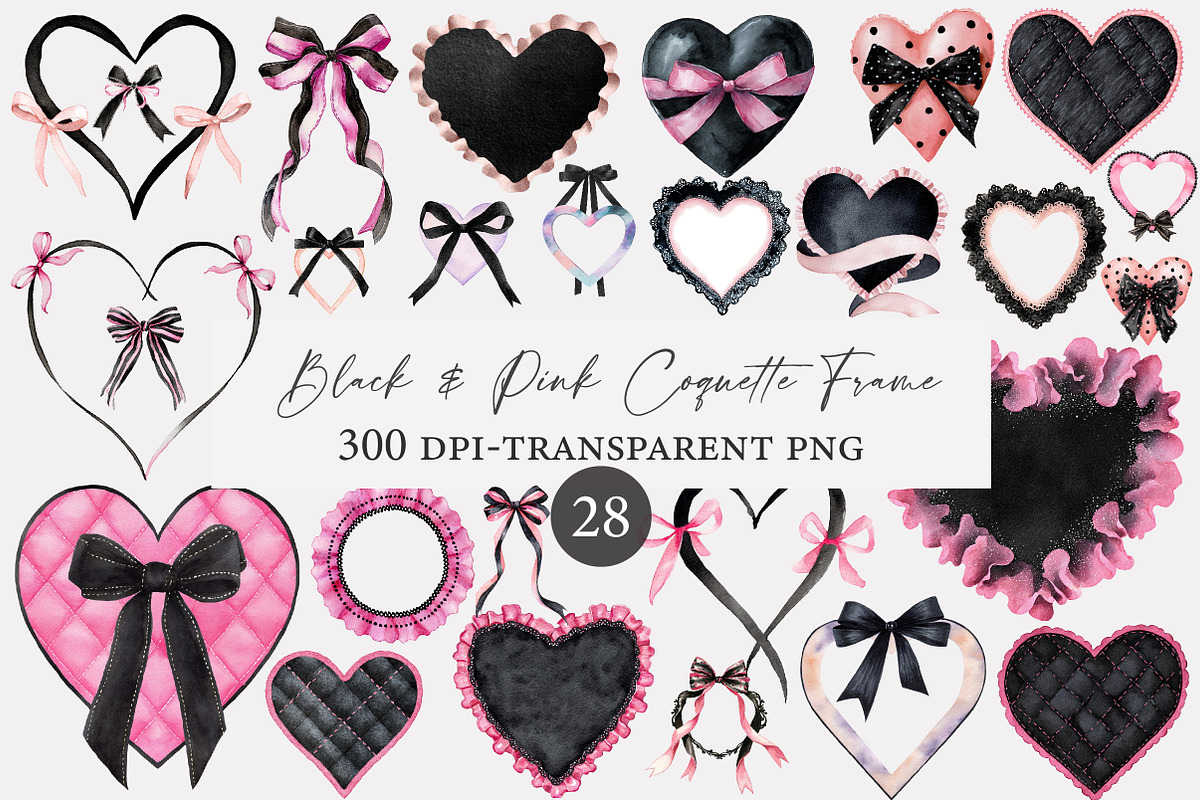 Black & Pink Coquette Frame, an Illustration by Designworld (Photo 1 of 4)