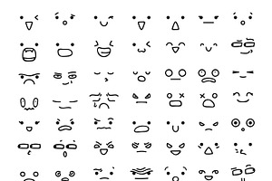 Big set 63 emotions isolated 