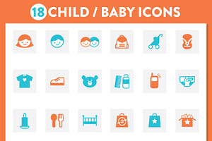 BABY CHILD KIDS ICON SET