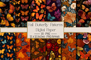Fall Butterfly Seamless Patterns, an Illustration by DreamPrint404 (Thumbnail 1 of 5)
