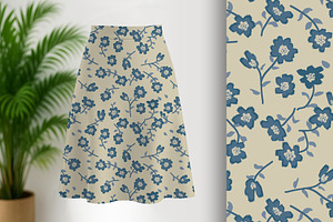 Blue Floral 07 Seamless Pattern, a Pattern Graphic by Sharon Schwalbe