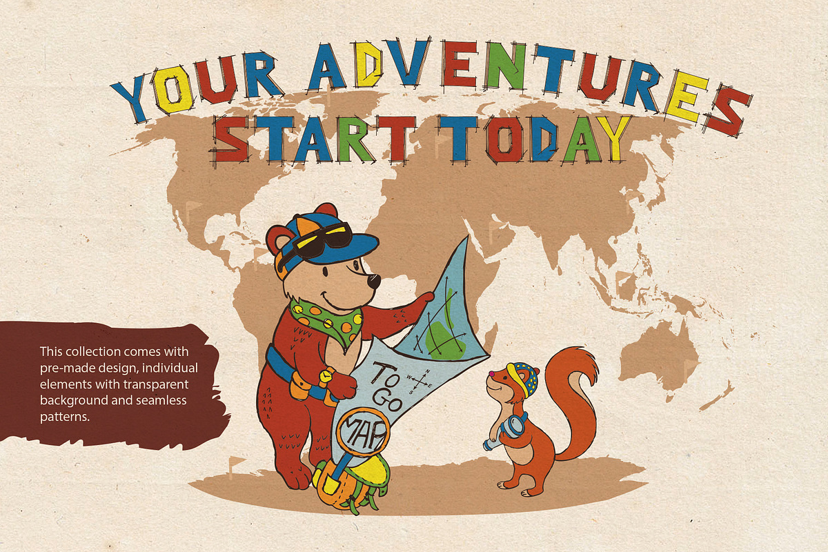 The Adventurous Bear / The Traveller, a Texture Illustration by YENTY JAP CO (Photo 1 of 4)