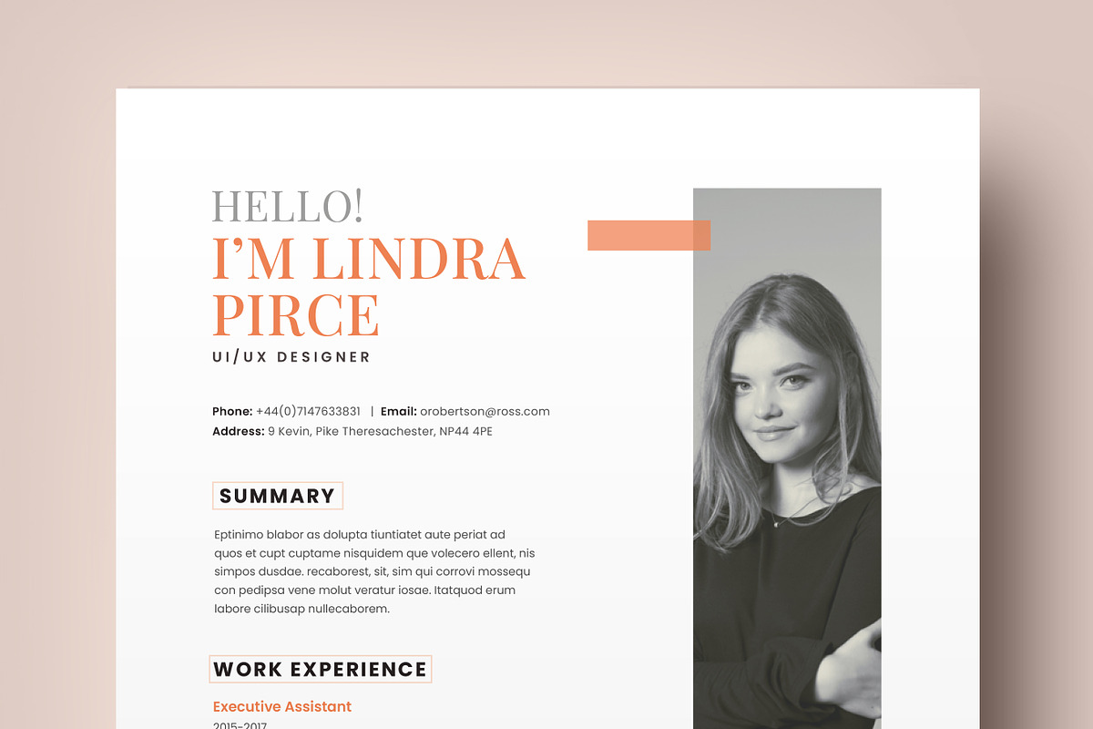 Professional Job Resume Template, a Resume Template by Niofix (Photo 1 of 6)