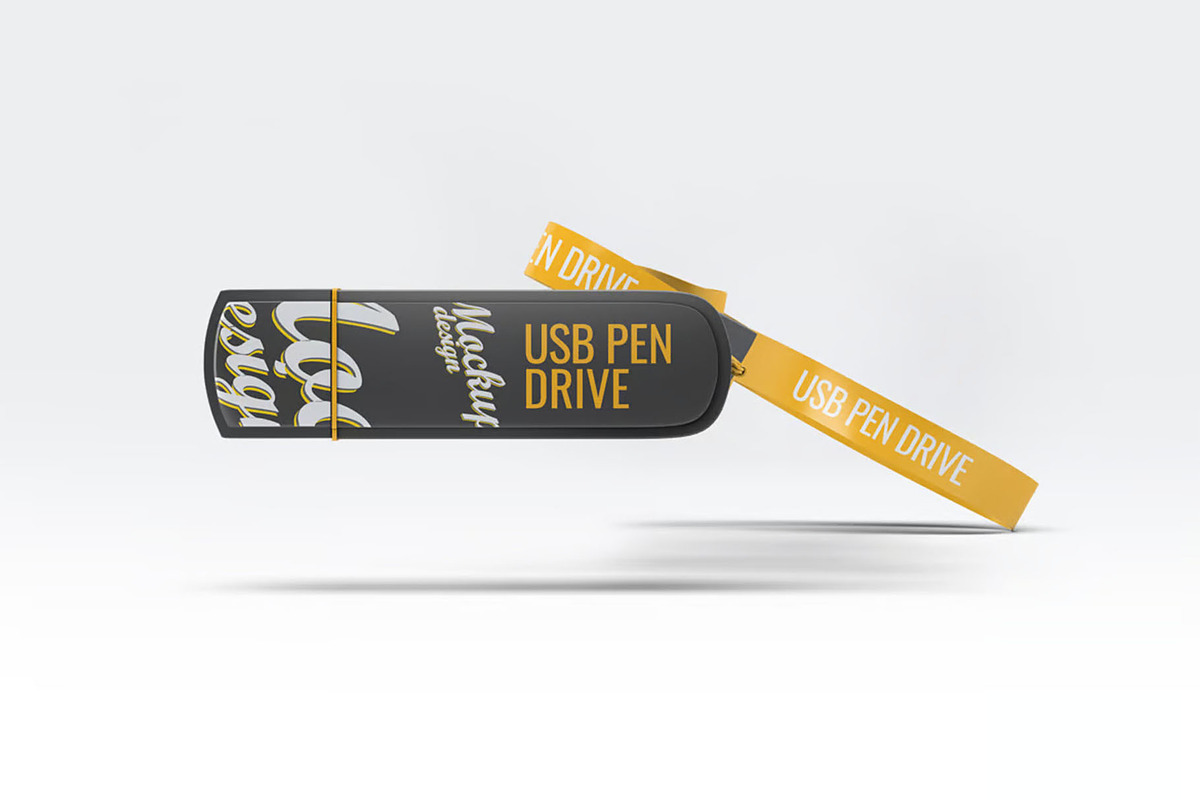 USB Pen Drive Mock-Up, a Product Mockup by DesignRushMarket (Photo 6 of 8)