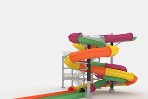 3D Model Waterpark Slide 3