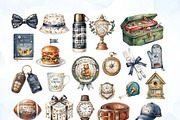 Father's Day Watercolor Clipart Set, a Decorative Illustration by Arslan (Thumbnail 2 of 8)