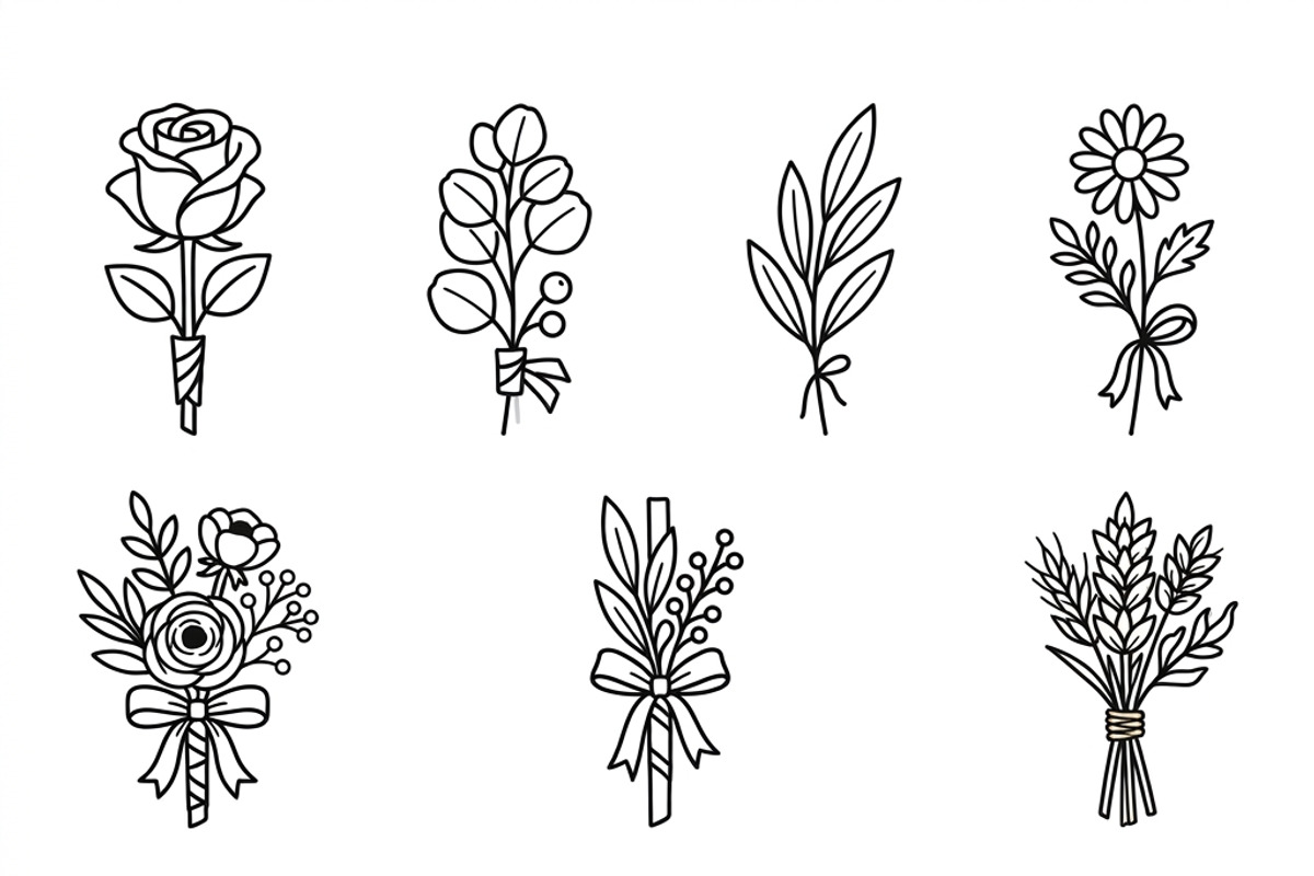 Bundles Set Floral Wedding Icons, an Outline Icon by adenpinkstore (Photo 3 of 44)