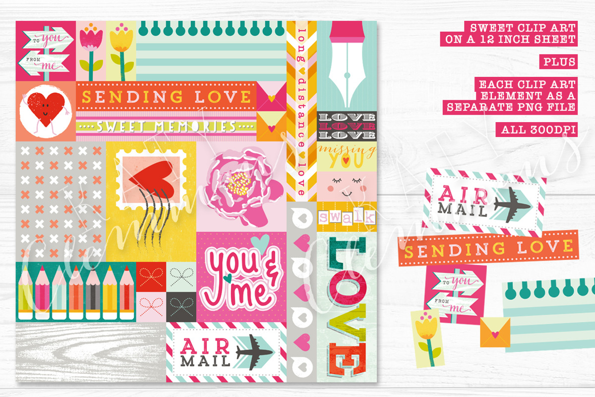 Love Letters digital scrapbook art, an Illustration by Katy Clemmans (Photo 2 of 8)