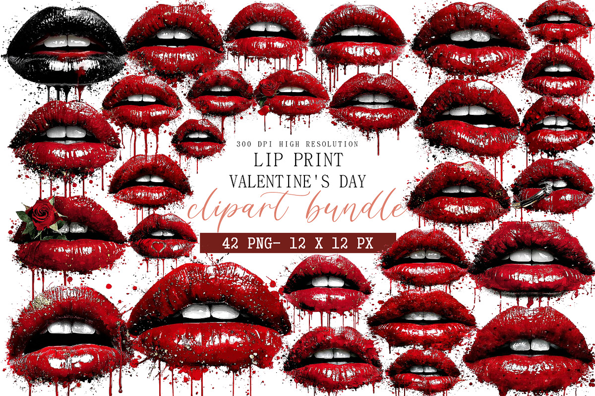 Lip Print Valentine's Day Sublimatio, an Illustration by DreamArtGraphic (Photo 1 of 4)