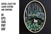 Layered Swan Forest SVG File, an Object Graphic by HelloWood (Thumbnail 1 of 4)