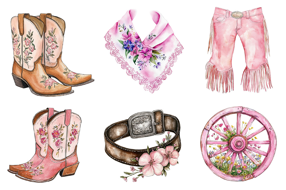 Western Pink Coquette Clipart PNG, an Illustration by designhome (Photo 4 of 5)