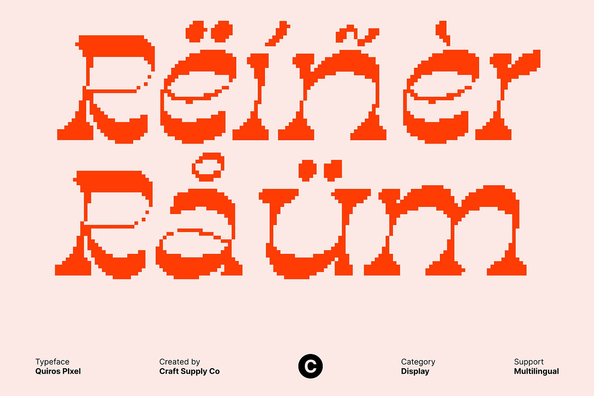 Quiros Pixel, a Serif Font by Craft Supply Co. (Photo 6 of 8)