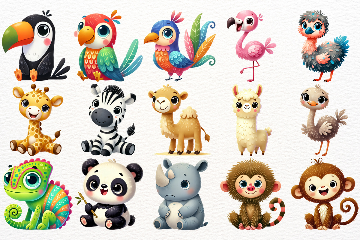 Safari Baby Animals Clipart Zoo PNG, an Animal Illustration by SugarCloudStudioArt (Photo 2 of 7)