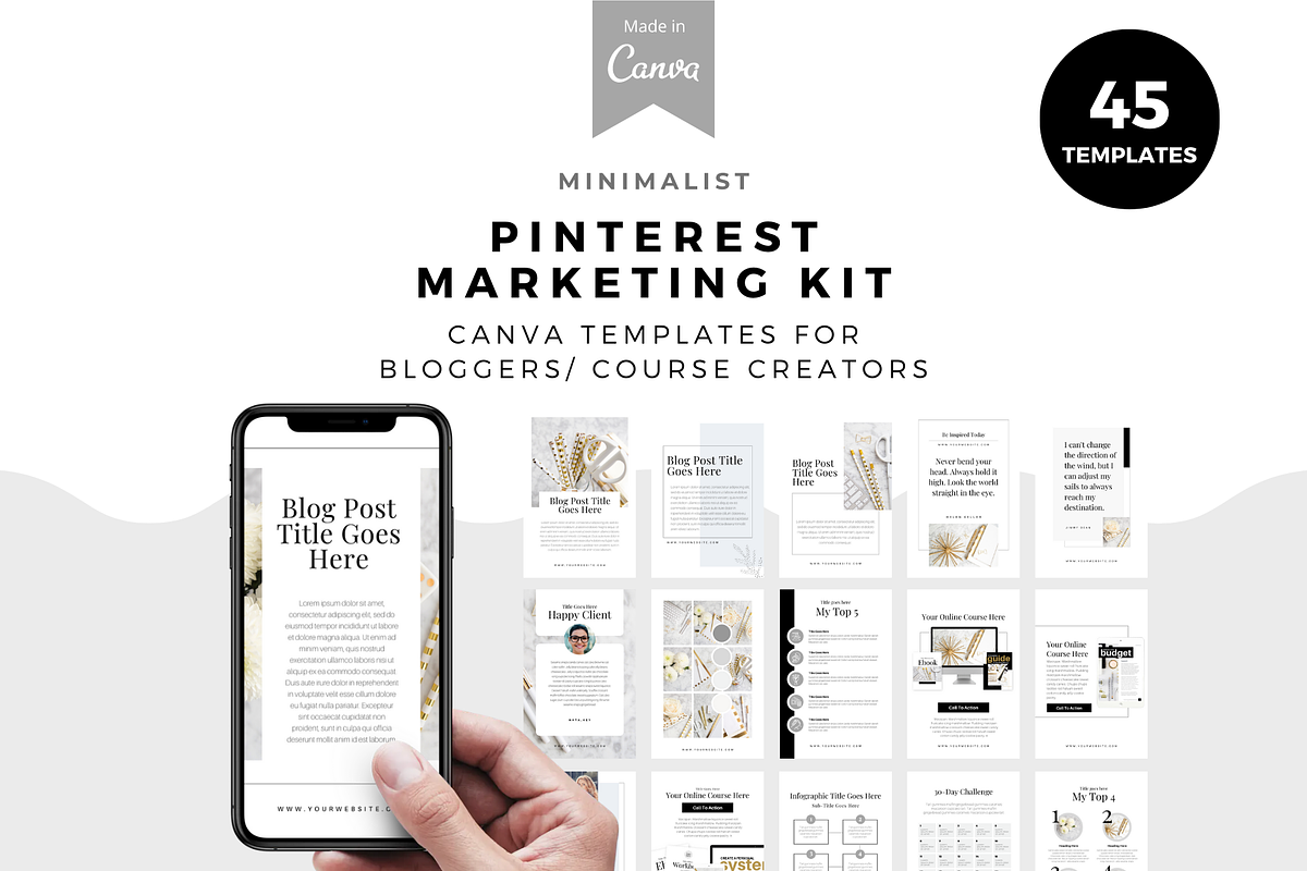 MINIMALIST Complete Template Set, a Marketing Template by The Blog Creative (Photo 7 of 10)