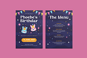 Cute Bunnies Birthday Invitation, an Invitation Template by iDoodle Studio (Thumbnail 1 of 4)