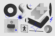 129 Vector Halftone Bitmap Shapes, a Background Graphic by softulka (Thumbnail 3 of 18)