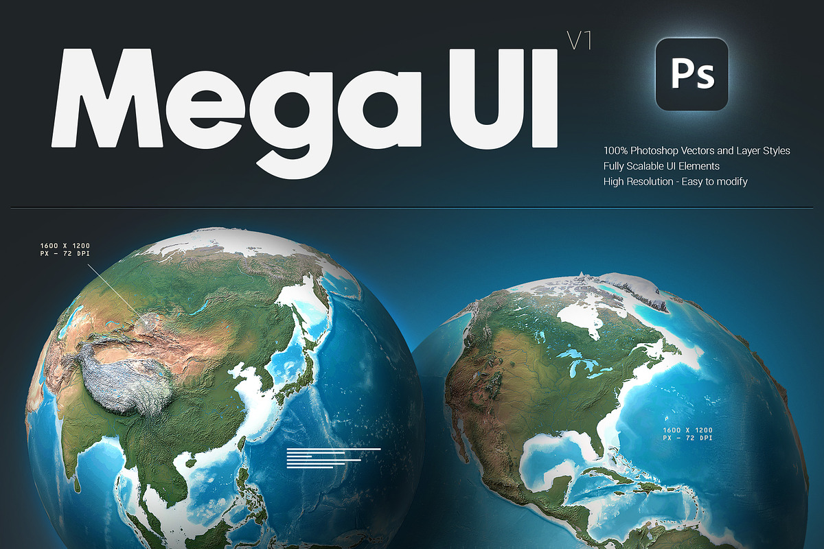 Earth, World Continents - Mega UI V1 preview 3