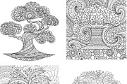 20 Trees and leaves coloring pages, an Illustration by Somjai King (Thumbnail 3 of 6)