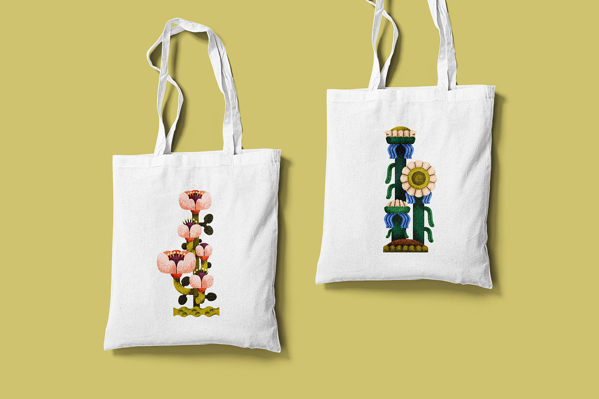 Abstract fantasy flowers set, a Decorative Illustration by Good Studio (Photo 6 of 6)