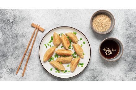 Traditional asian fried dumplings