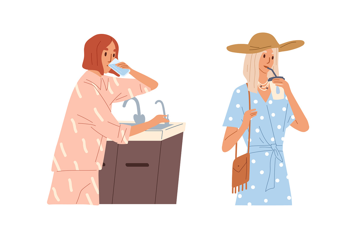 People drinking water set, a Person Illustration by Good Studio (Photo 3 of 8)