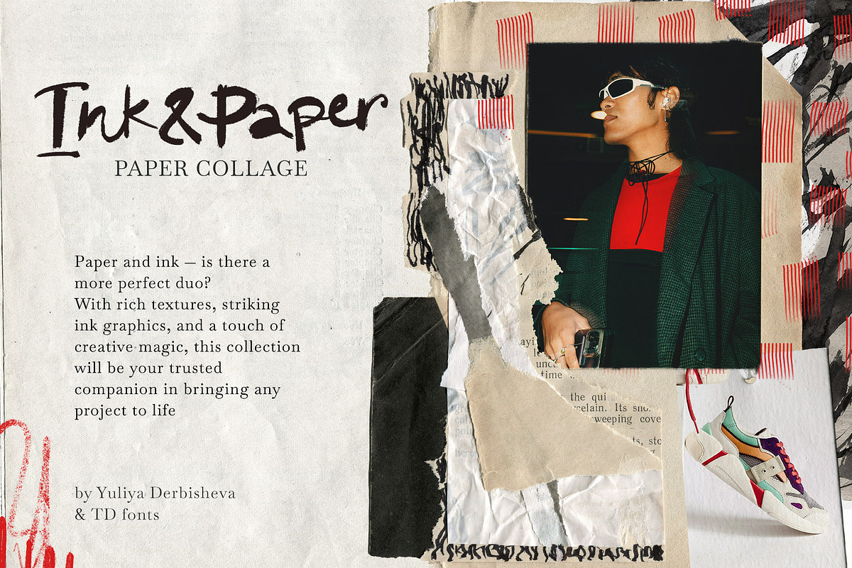 Ink Paper collage elements scraps, an Object Graphic by TD fonts (Photo 3 of 13)