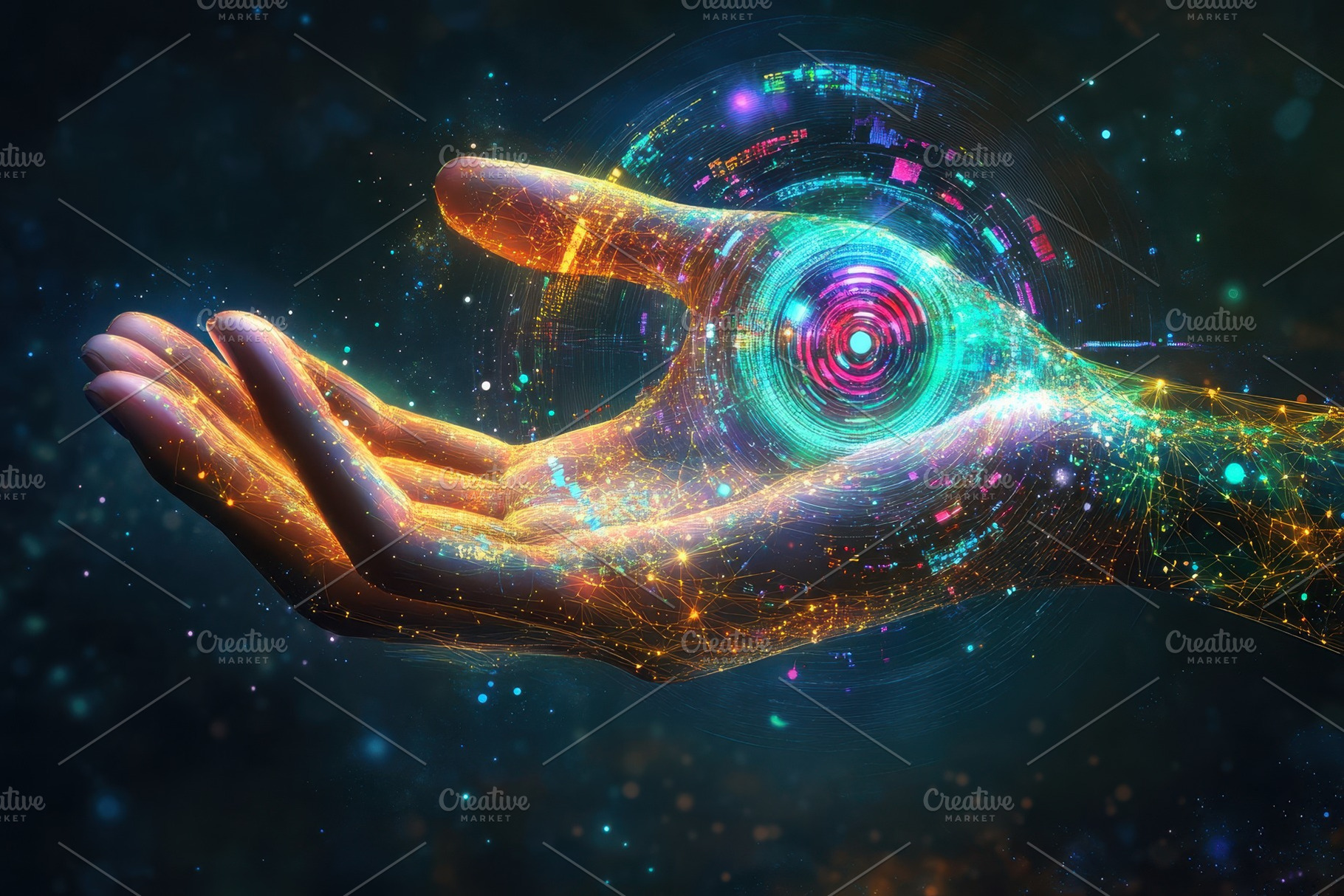 Exploring the fusion of technology a, a Photo by Pavel_design