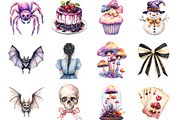 Watercolor Haunted Alice Halloween, an Illustration by Designking (Thumbnail 2 of 5)