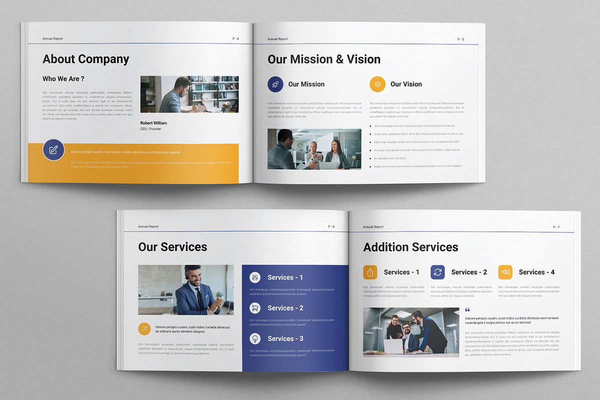 Annual Report Template Landscape, a Brochure Template by E-Type